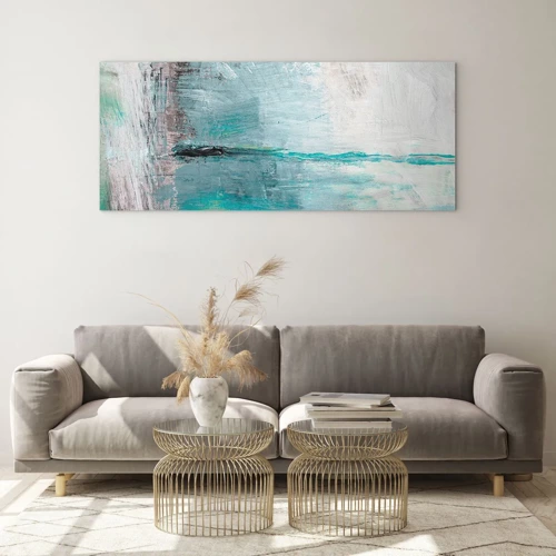 Quadro em vidro - Horizontalmente em azul - 120x50 cm