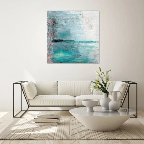 Quadro em vidro - Horizontalmente em azul - 60x60 cm