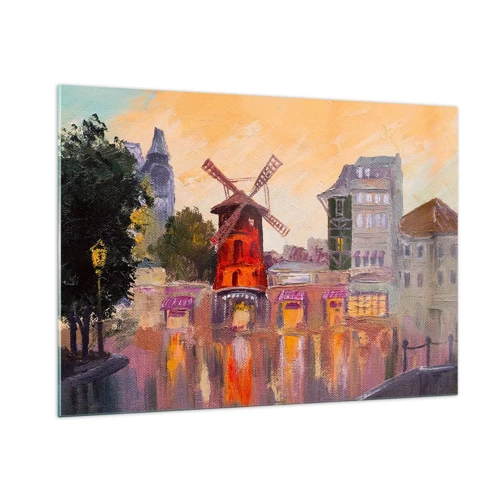 Quadro em vidro - Ícones parisienses – Moulin Rouge - 100x70 cm