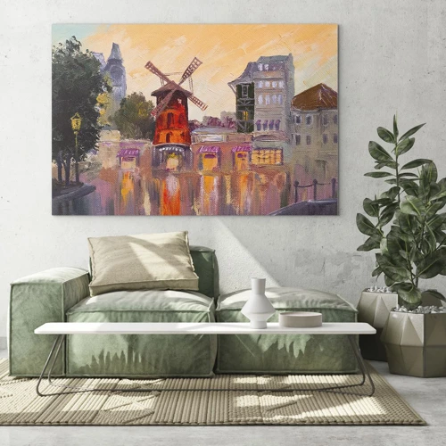 Quadro em vidro - Ícones parisienses – Moulin Rouge - 100x70 cm