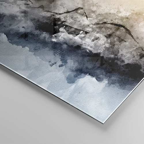 Quadro em vidro - Imersos no tumulto do nevoeiro - 70x50 cm