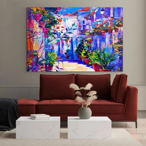 Quadro em vidro - Impressão - rua italiana - 70x50 cm