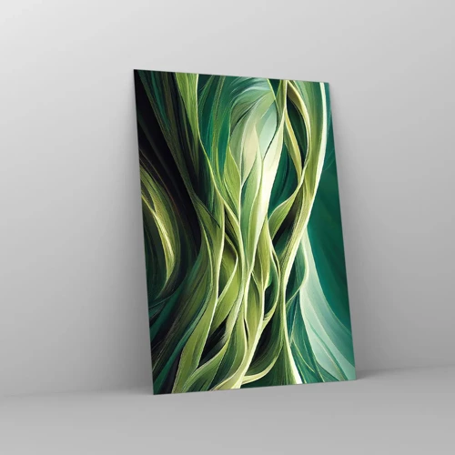 Quadro em vidro - Jogo verde abstrato - 70x100 cm