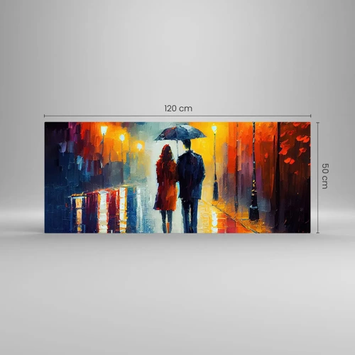 Quadro em vidro - Juntos – uma noite colorida - 120x50 cm