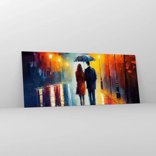 Quadro em vidro - Juntos – uma noite colorida - 120x50 cm