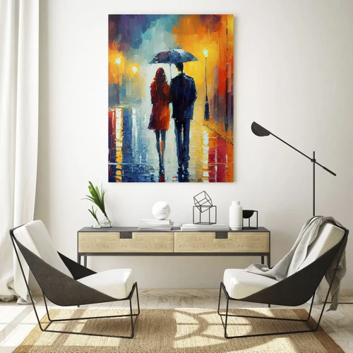 Quadro em vidro - Juntos – uma noite colorida - 50x70 cm