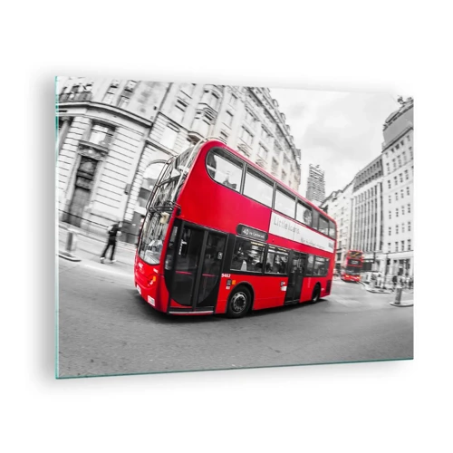 Quadro em vidro - Londres tradicional - de autocarro - 70x50 cm