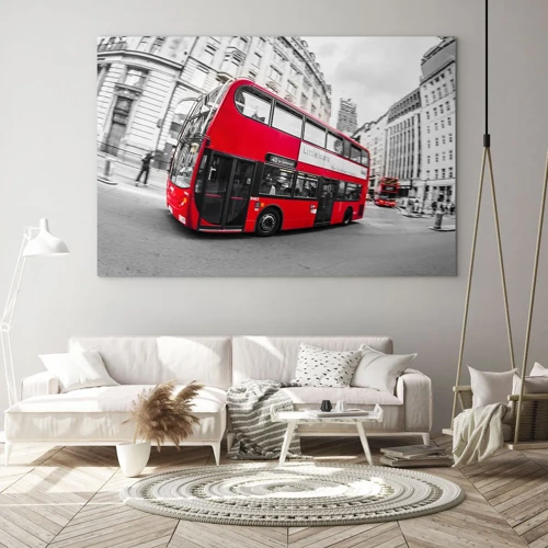 Quadro em vidro - Londres tradicional - de autocarro - 70x50 cm