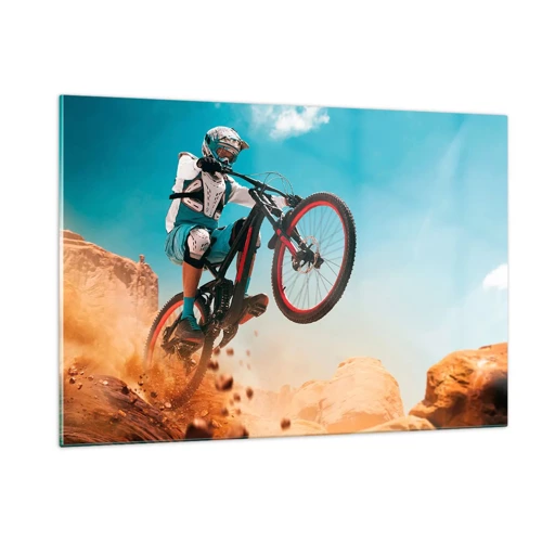 Quadro em vidro - Loucura demoníaca da bicicleta - 120x80 cm