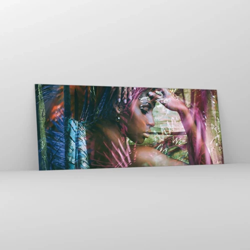 Quadro em vidro - Mãe Natureza na selva - 100x40 cm