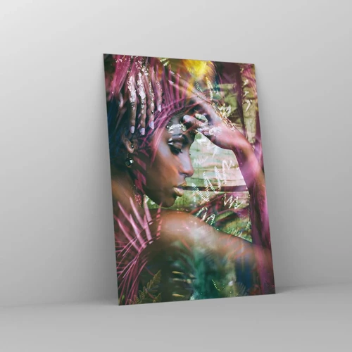 Quadro em vidro - Mãe Natureza na selva - 70x100 cm