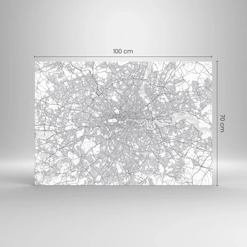 Quadro em vidro - Mapa do labirinto de Londres - 100x70 cm