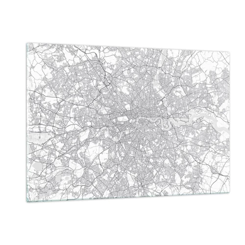 Quadro em vidro - Mapa do labirinto de Londres - 120x80 cm