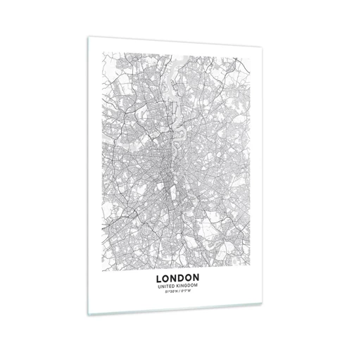 Quadro em vidro - Mapa do labirinto de Londres - 50x70 cm