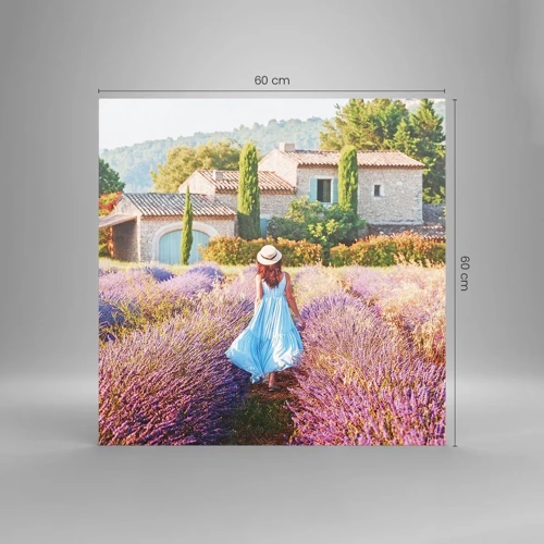 Quadro em vidro - Menina Lavanda - 60x60 cm