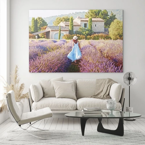 Quadro em vidro - Menina Lavanda - 70x50 cm