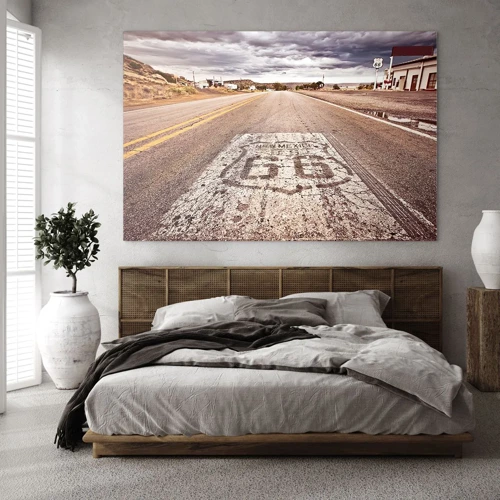 Quadro em vidro - Mother Road - uma lenda americana - 70x50 cm