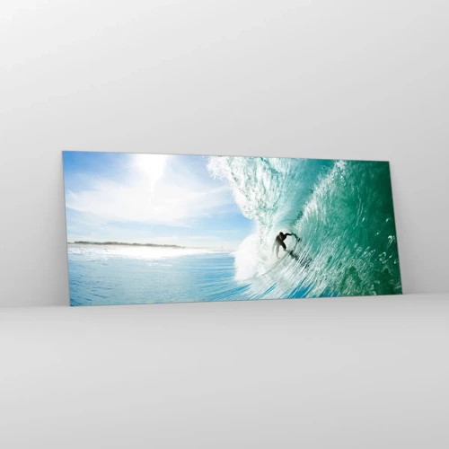 Quadro em vidro - Na crista da onda - 100x40 cm