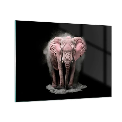 Quadro em vidro - Não pense em um elefante rosa! - 70x50 cm