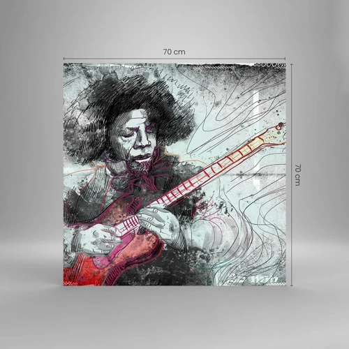 Quadro em vidro - Nas ondas da música - 70x70 cm