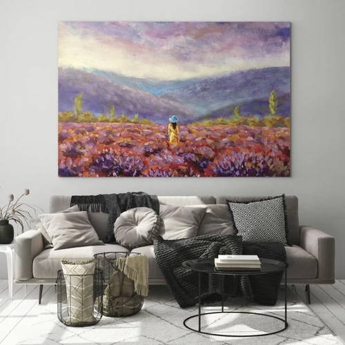 Quadro em vidro - No mundo da lavanda - 70x50 cm