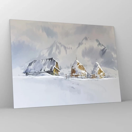 Quadro em vidro - No vale nevado - 70x50 cm