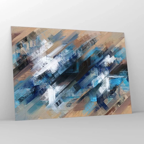 Quadro em vidro - Numa diagonal azul - 100x70 cm