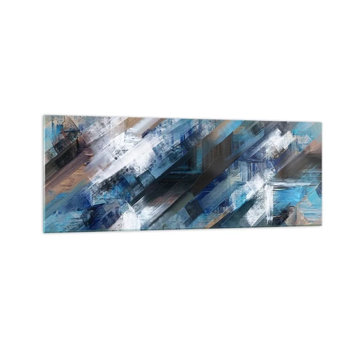 Quadro em vidro - Numa diagonal azul - 140x50 cm