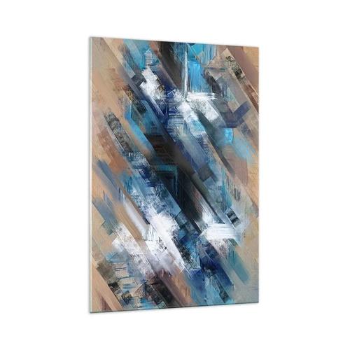 Quadro em vidro - Numa diagonal azul - 70x100 cm