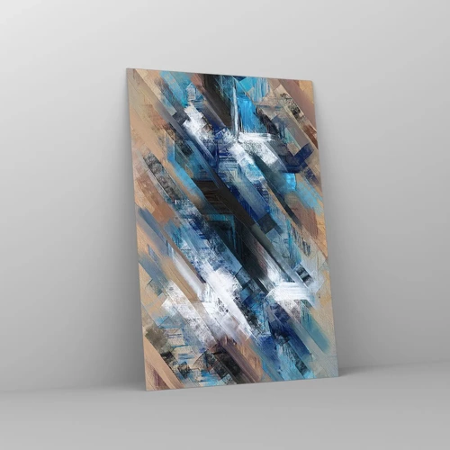 Quadro em vidro - Numa diagonal azul - 80x120 cm