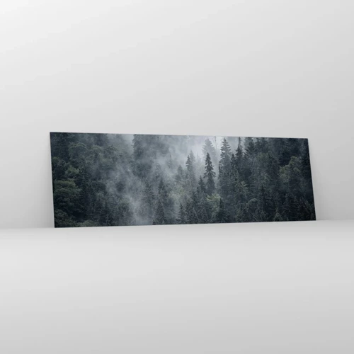 Quadro em vidro - O amanhecer da floresta - 160x50 cm