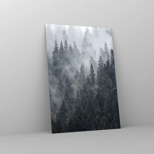 Quadro em vidro - O amanhecer da floresta - 70x100 cm