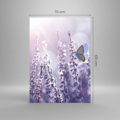 Quadro em vidro - O beijo da borboleta - 70x100 cm