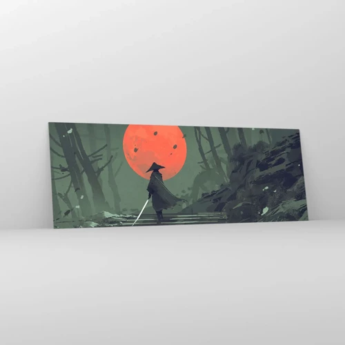 Quadro em vidro - O guerreiro da lua vermelha - 140x50 cm