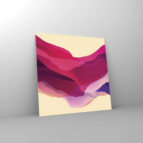 Quadro em vidro - Ondas de roxo - 30x30 cm