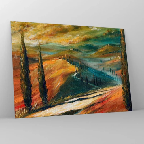 Quadro em vidro - Paisagem da Toscana - 70x50 cm