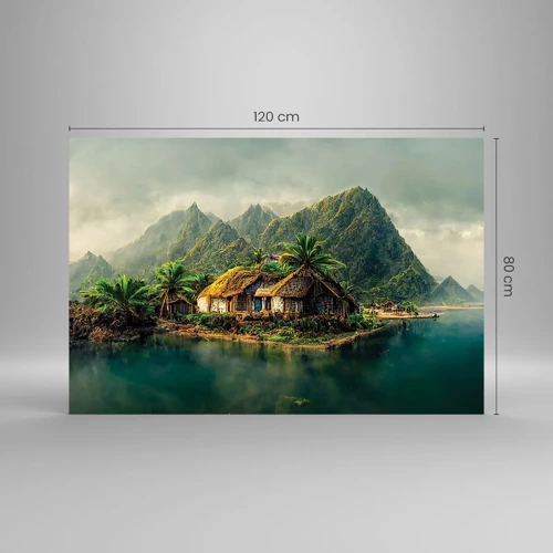 Quadro em vidro - Paraíso Tropical - 120x80 cm