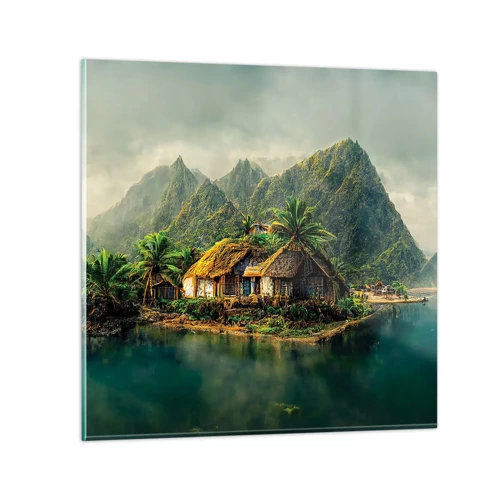 Quadro em vidro - Paraíso Tropical - 60x60 cm