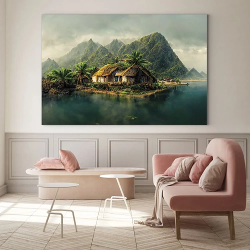 Quadro em vidro - Paraíso Tropical - 70x50 cm