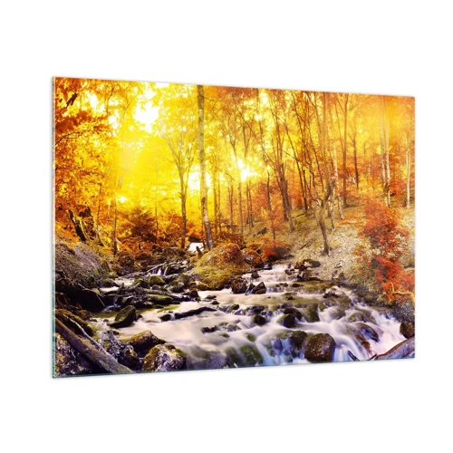 Quadro em vidro - Pedras emolduradas em ouro e platina - 100x70 cm