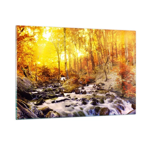 Quadro em vidro - Pedras emolduradas em ouro e platina - 120x80 cm