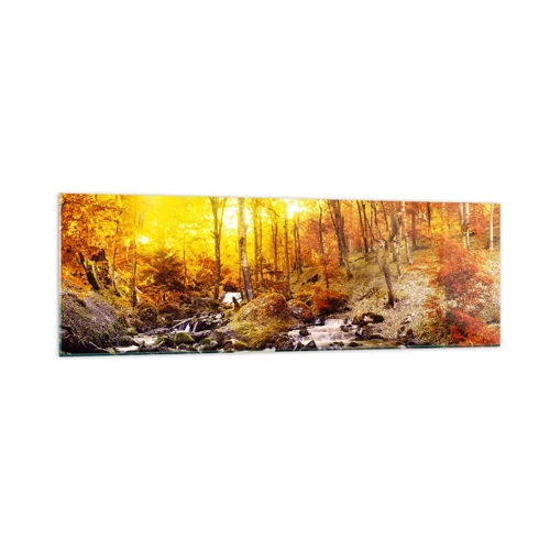 Quadro em vidro - Pedras emolduradas em ouro e platina - 160x50 cm