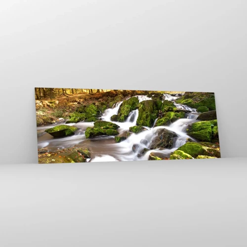 Quadro em vidro - Pela floresta de outono - 140x50 cm