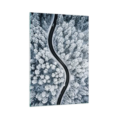 Quadro em vidro - Pelaa floresta no inverno - 50x70 cm