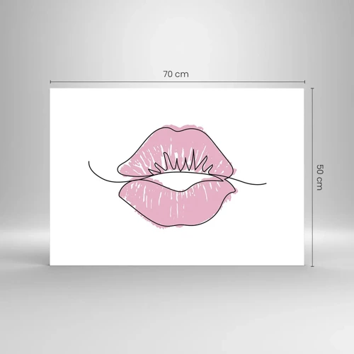 Quadro em vidro - Pronto para beijar? - 70x50 cm