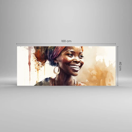 Quadro em vidro - Rainha africana - 100x40 cm