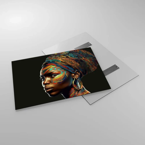 Quadro em vidro - Rainha africana - 100x70 cm