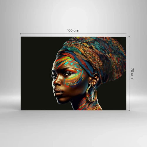 Quadro em vidro - Rainha africana - 100x70 cm