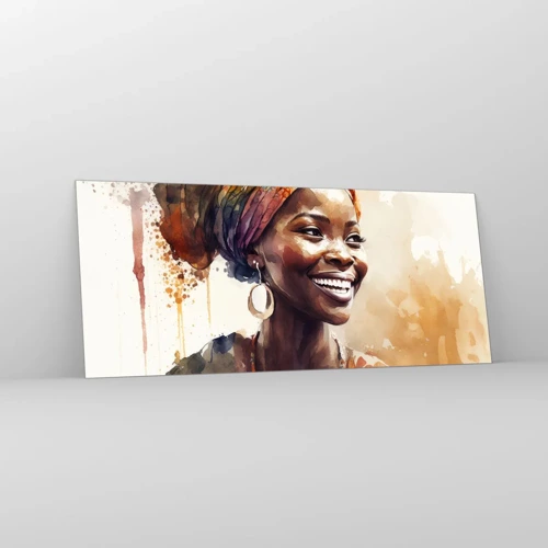 Quadro em vidro - Rainha africana - 120x50 cm