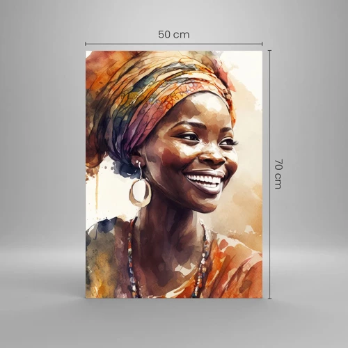 Quadro em vidro - Rainha africana - 50x70 cm